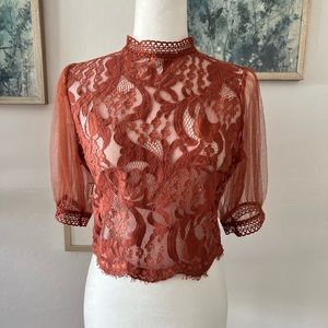 PEACH Lace Top